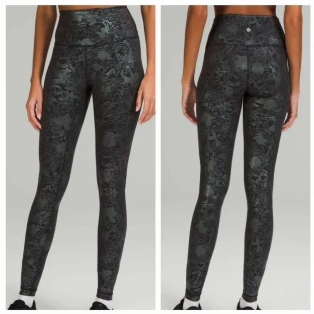 lululemon Wunder Under High Rise Tights 28" Luxtreme *Shine Foil Sz 4